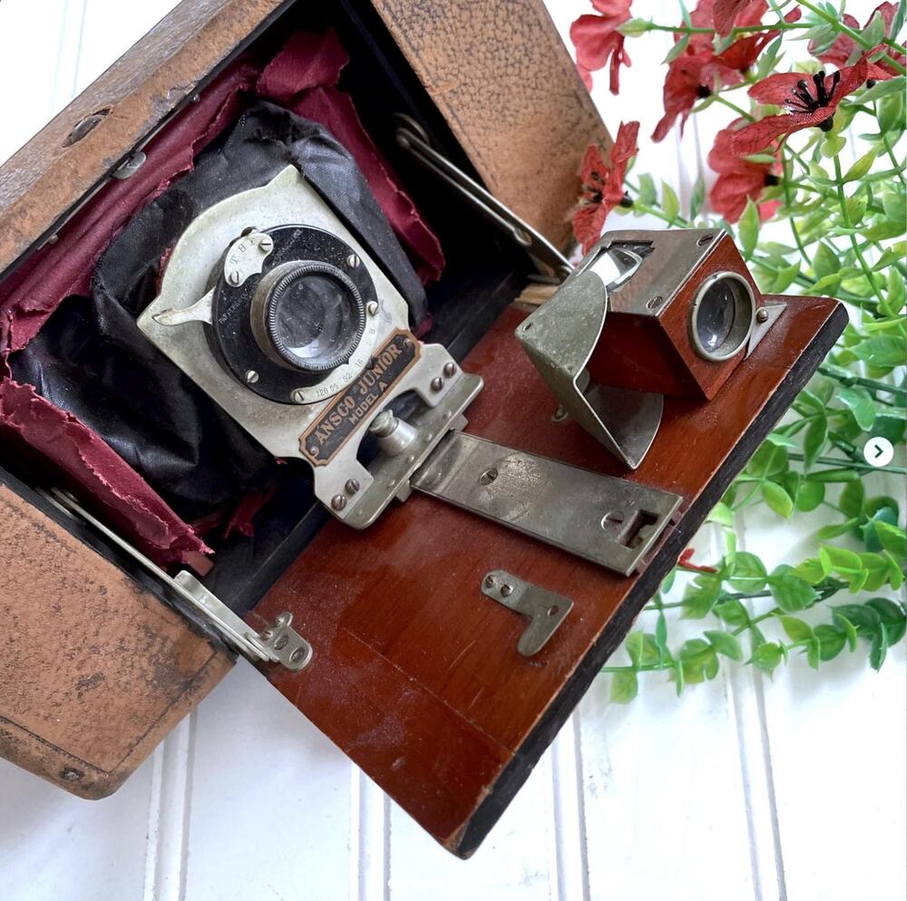 Vintage Bellows Camera Ansco Junior Model A Display Art Prop Part Piece